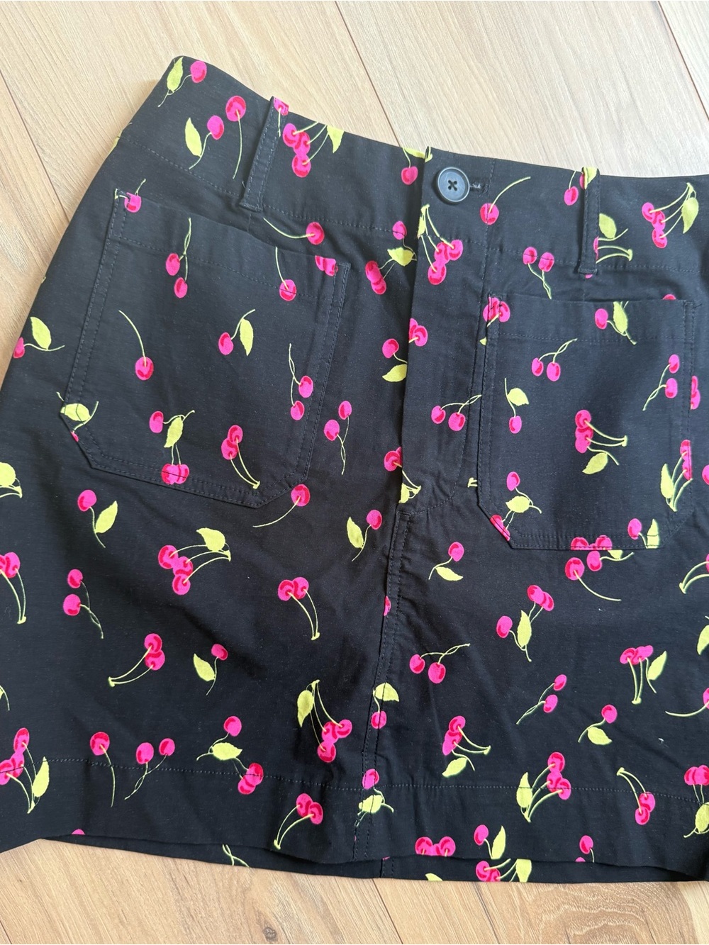 Anthropologie Maeve Black and Pink Cherry Print - Picture 5 of 7